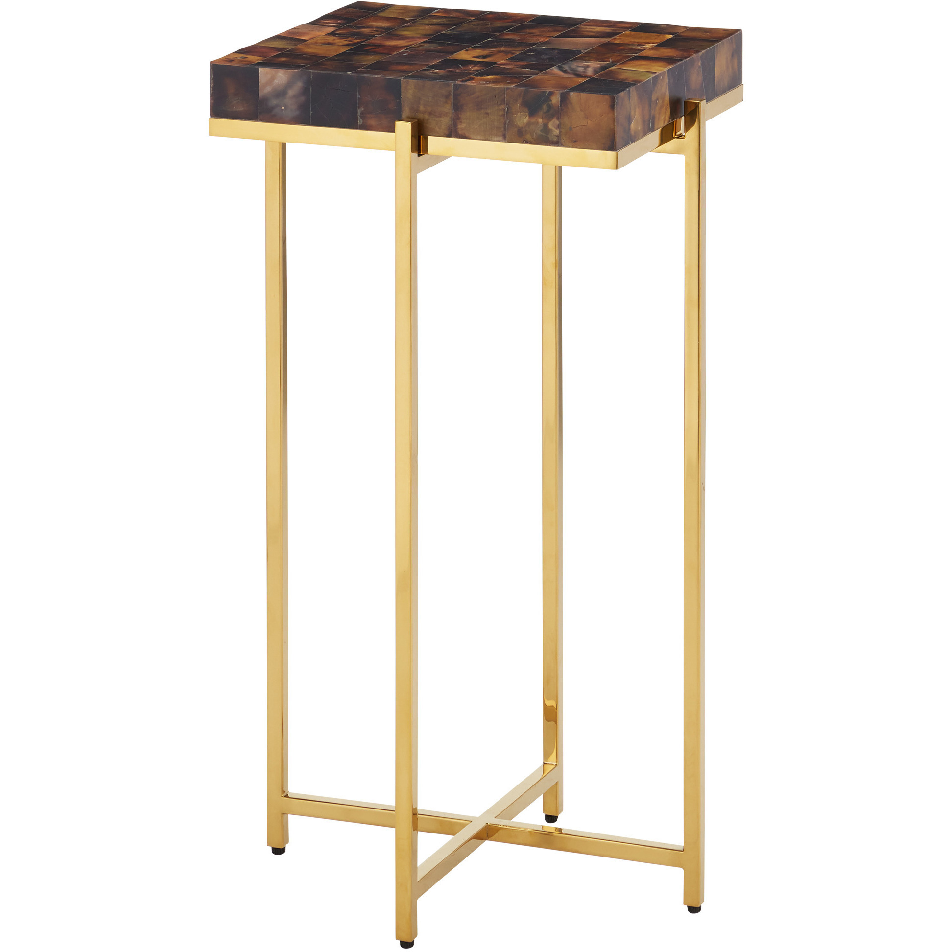 Casey 23.25 X 11 inch Natural Pen Shell and Brass Accent Table