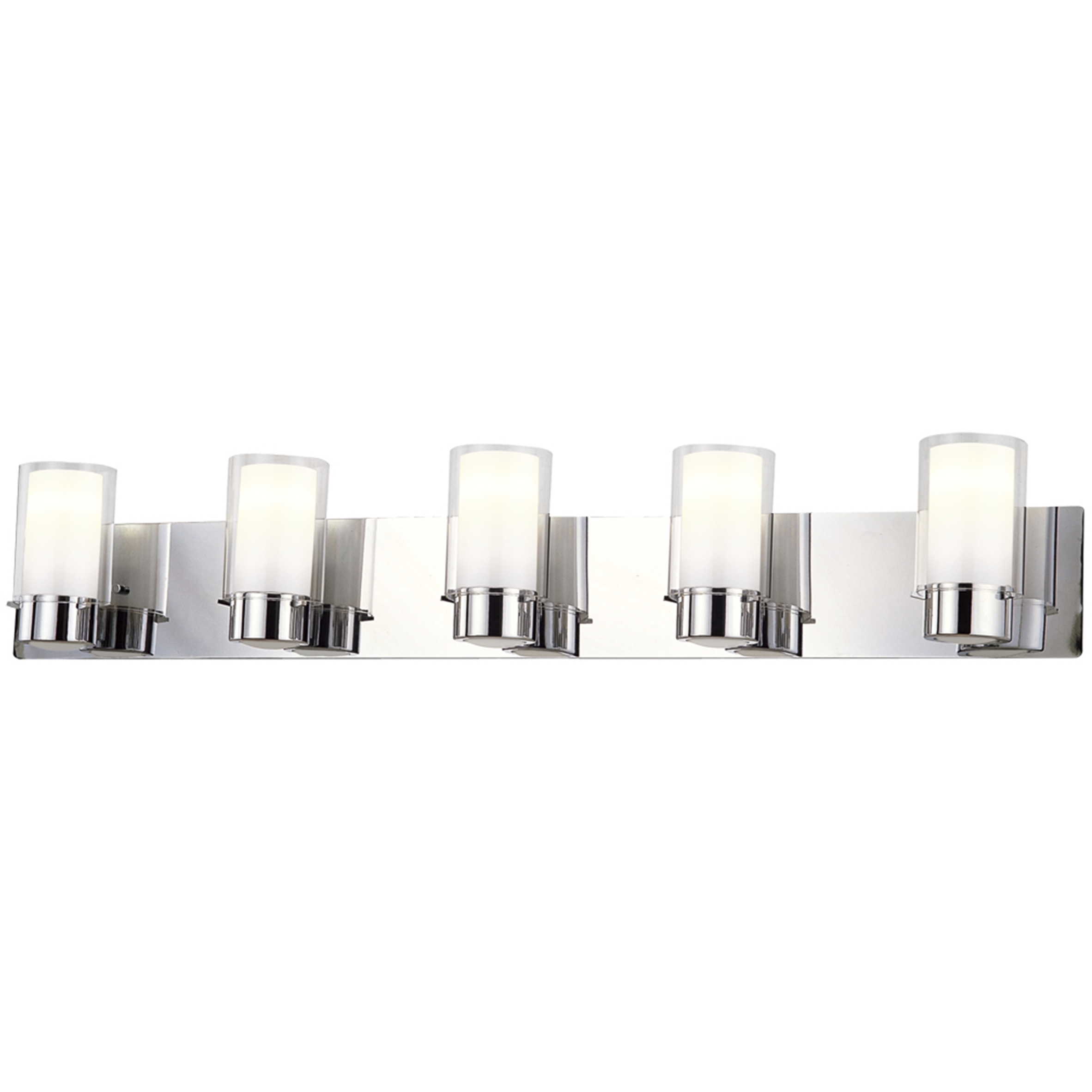 Essex 5 Light 41.75 inch Chrome Bath Vanity Wall Light in Half Opal Glass