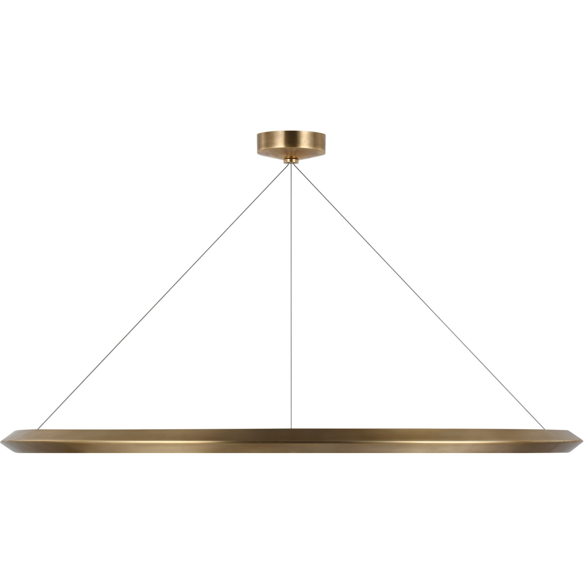 Peter Bristol Racetrack LED 48 inch Natural Brass Ring Chandelier Ceiling Light