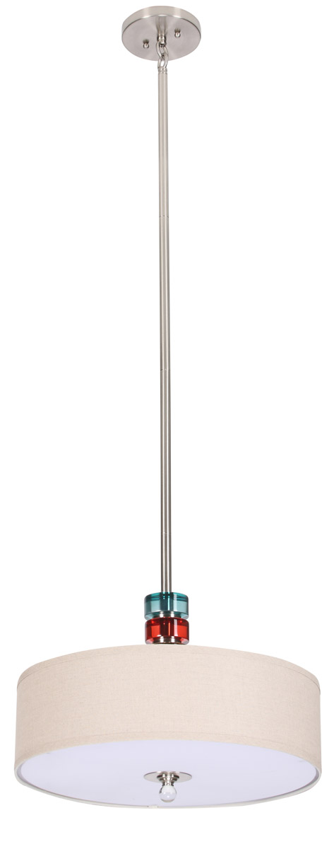 Bh Series 20 inch Pendant Ceiling Light, Silver Metal Frame