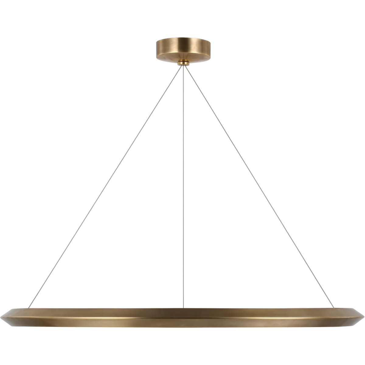 Peter Bristol Racetrack LED 38 inch Natural Brass Ring Chandelier Ceiling Light