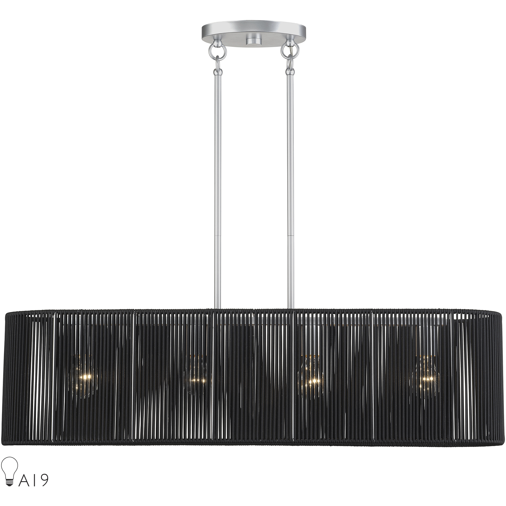 Acordia 4 Light 36 inch Painted Nickel Linear Chandelier Ceiling Light, Large