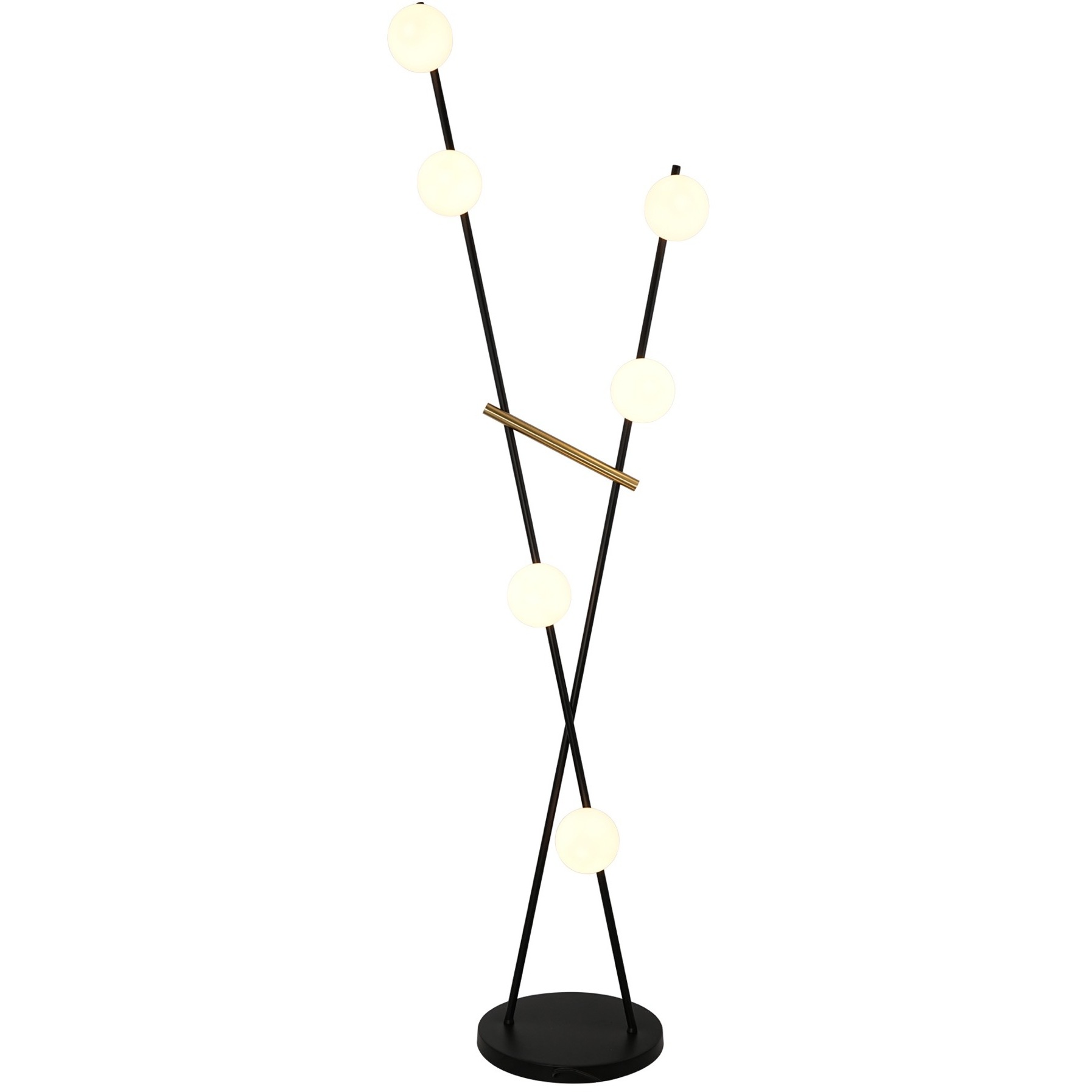 Cortina 65.35 inch 10 watt Black and Brushed Brass Floor Lamp Portable Light