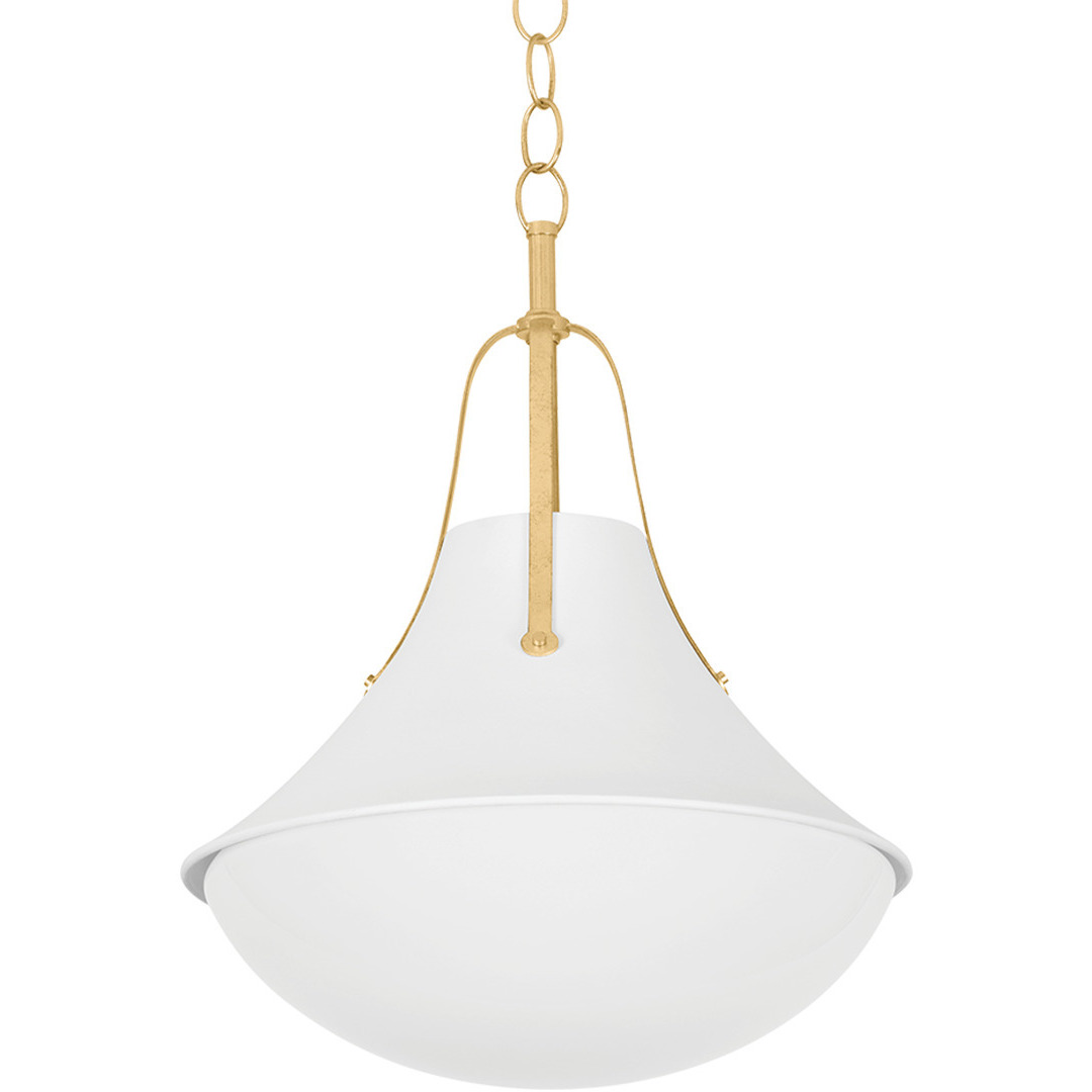 Coventry 1 Light 20 inch Vintage Gold Leaf and  White Plaster Pendant Ceiling Light