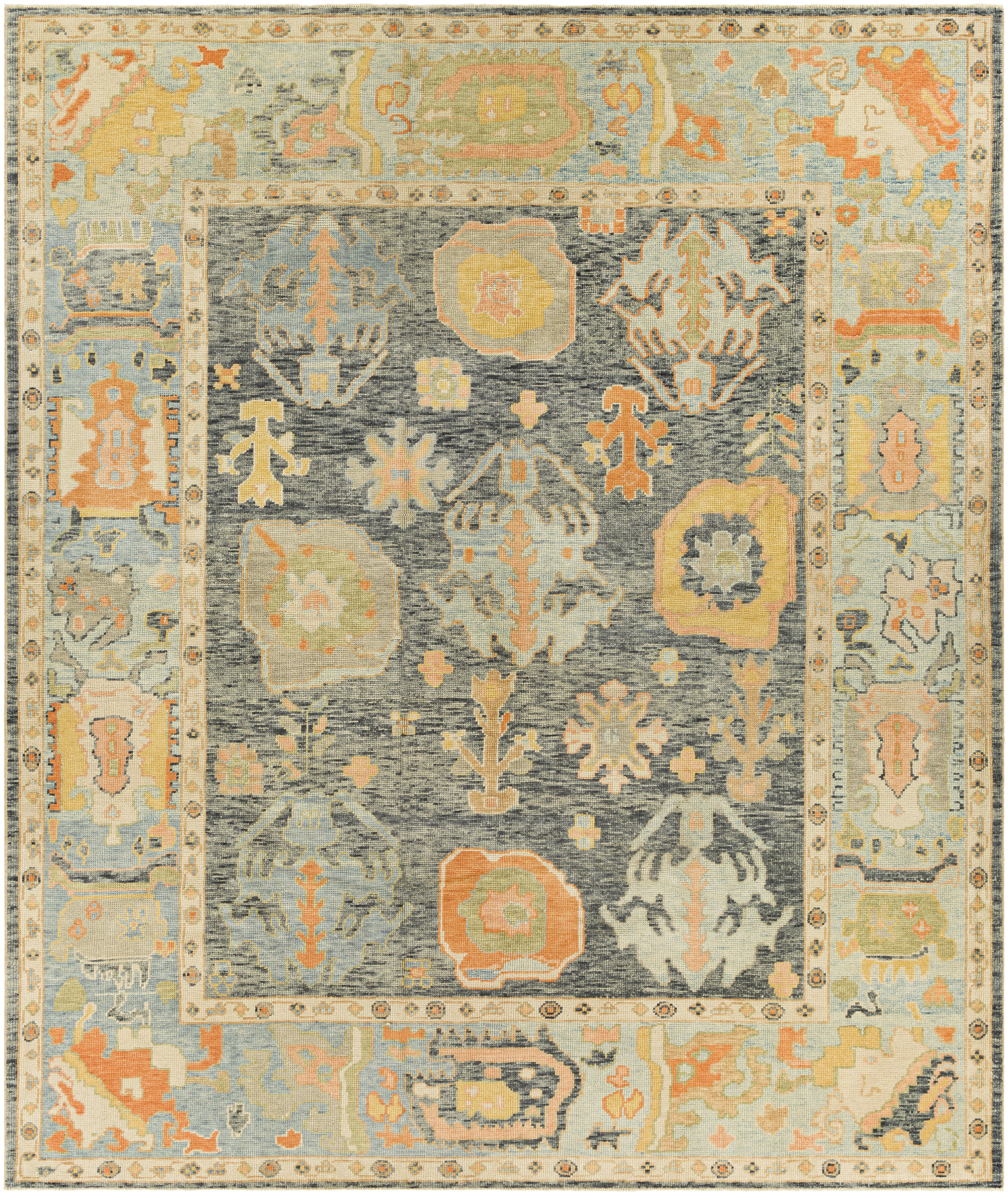 Antique One of a Kind 123 X 104 inch Taupe Rug, Rectangle