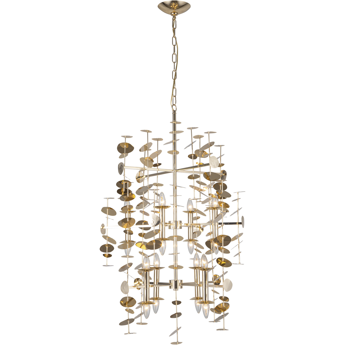 Yukari 16 Light 30.38 inch Polished Brass Chandelier Ceiling Light