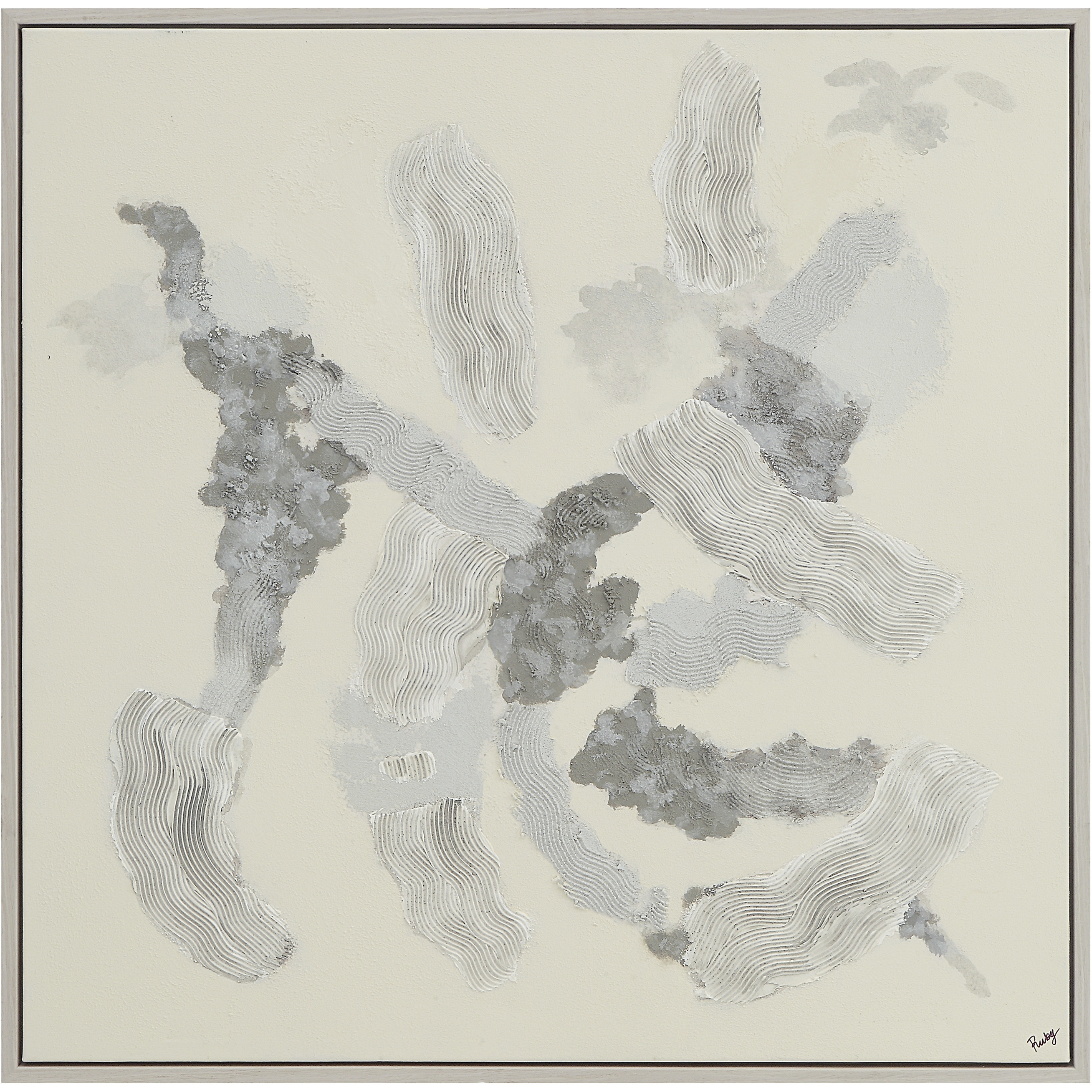 Maputo Beige/White/Grey Canvas Art