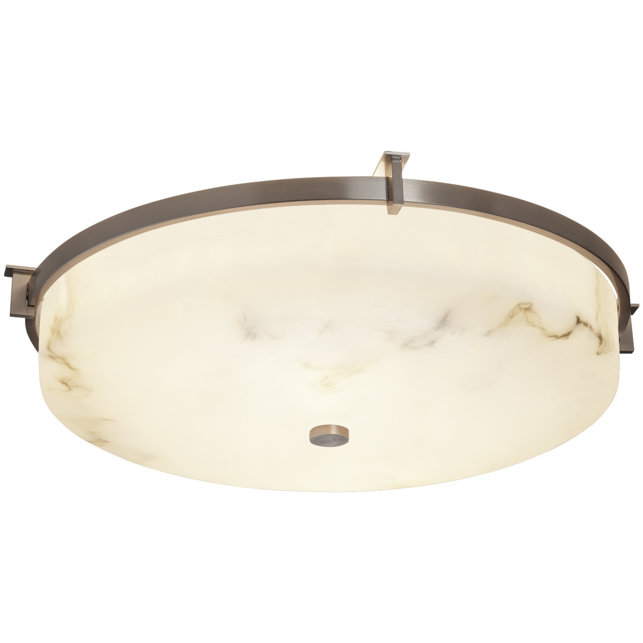 LumenAria LED 20.75 inch Brushed Nickel Flush-Mount Ceiling Light, Round