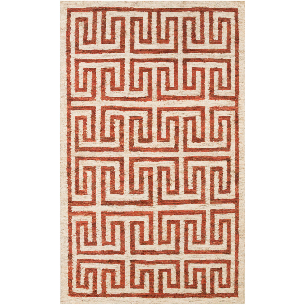 Columbia 36 X 24 inch Bright Red, Khaki Rug