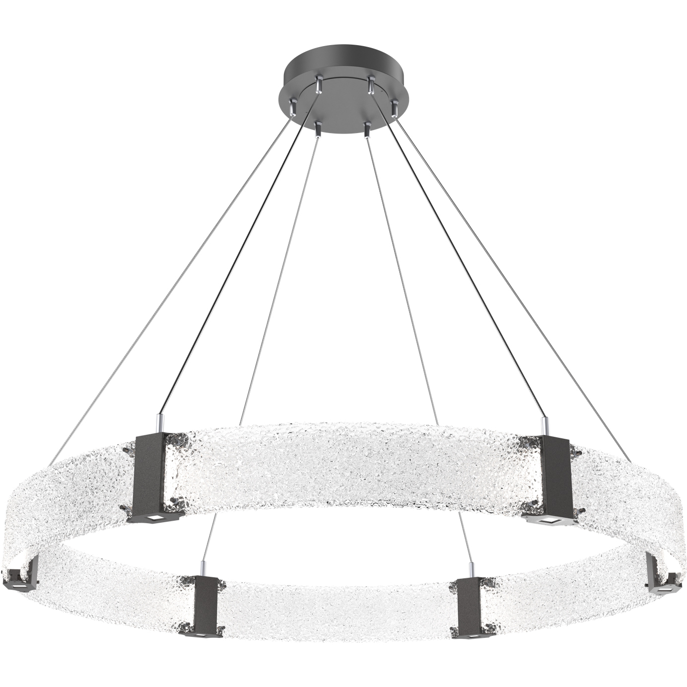 Parallel LED 48 inch Graphite Chandelier Ceiling Light, Ring