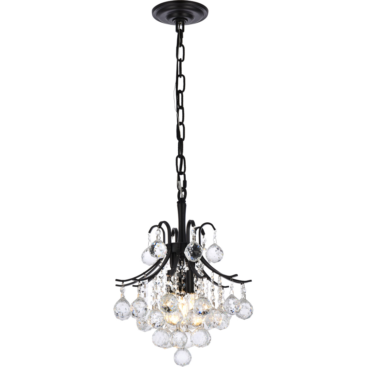 Toureg 3 Light 12 inch Black and Clear Pendant Ceiling Light in Royal Cut