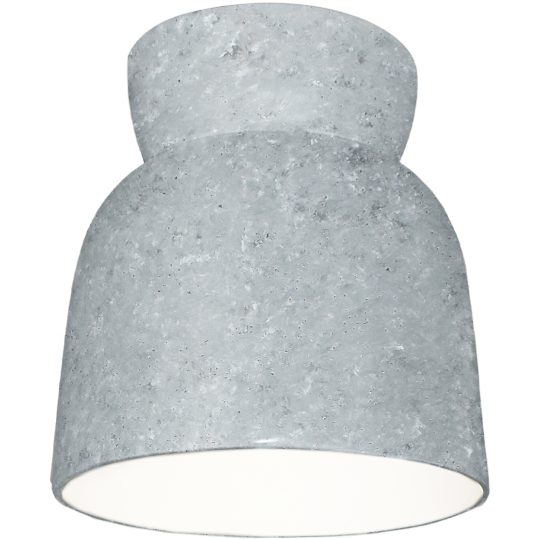 Radiance Collection - Hourglass 1 Light 7.5 inch Concrete Flush-Mount Ceiling Light in Replaceable Bulb, Form+Finish+Function