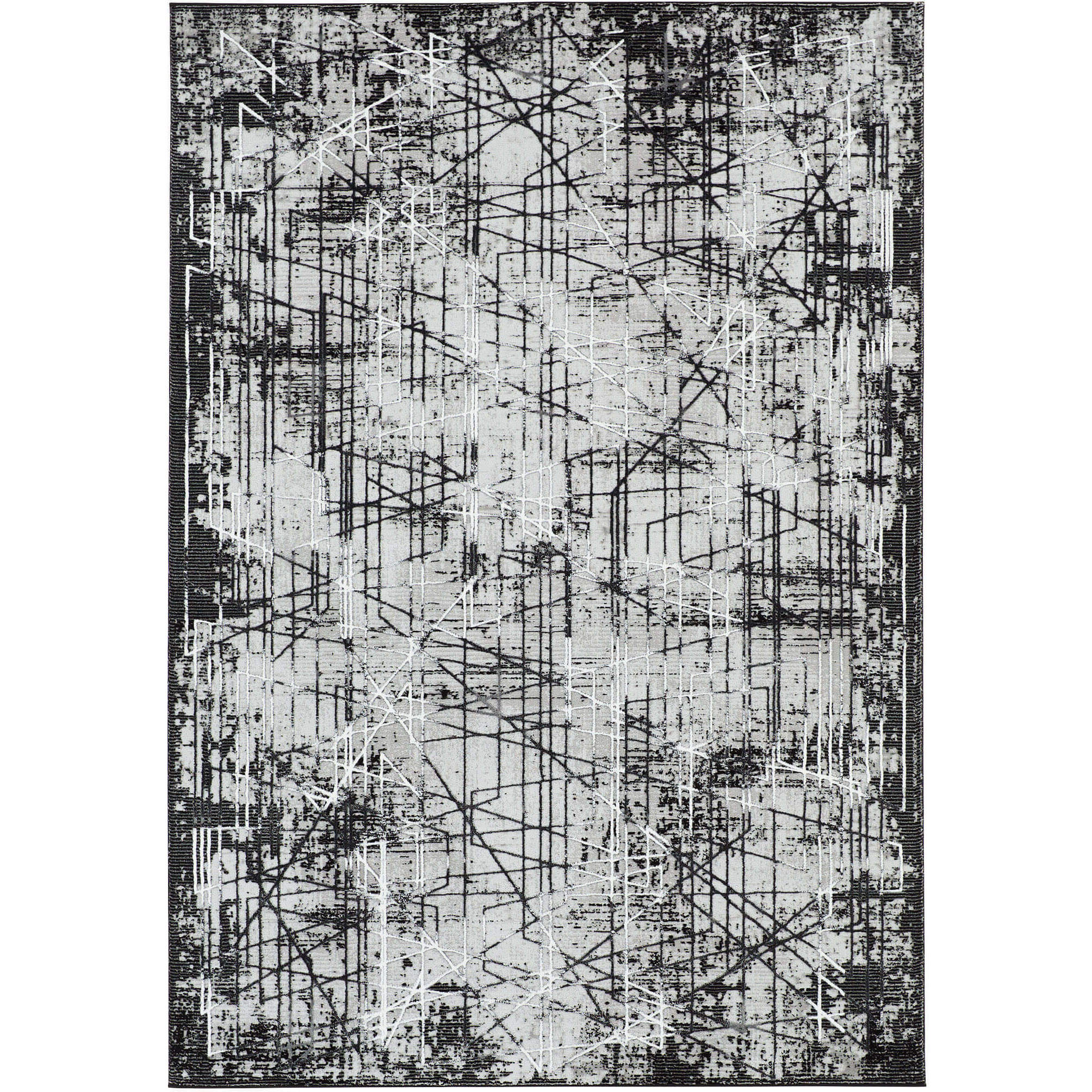 Sesia 36 X 24 inch Black/Grey Rug in 2 x 3