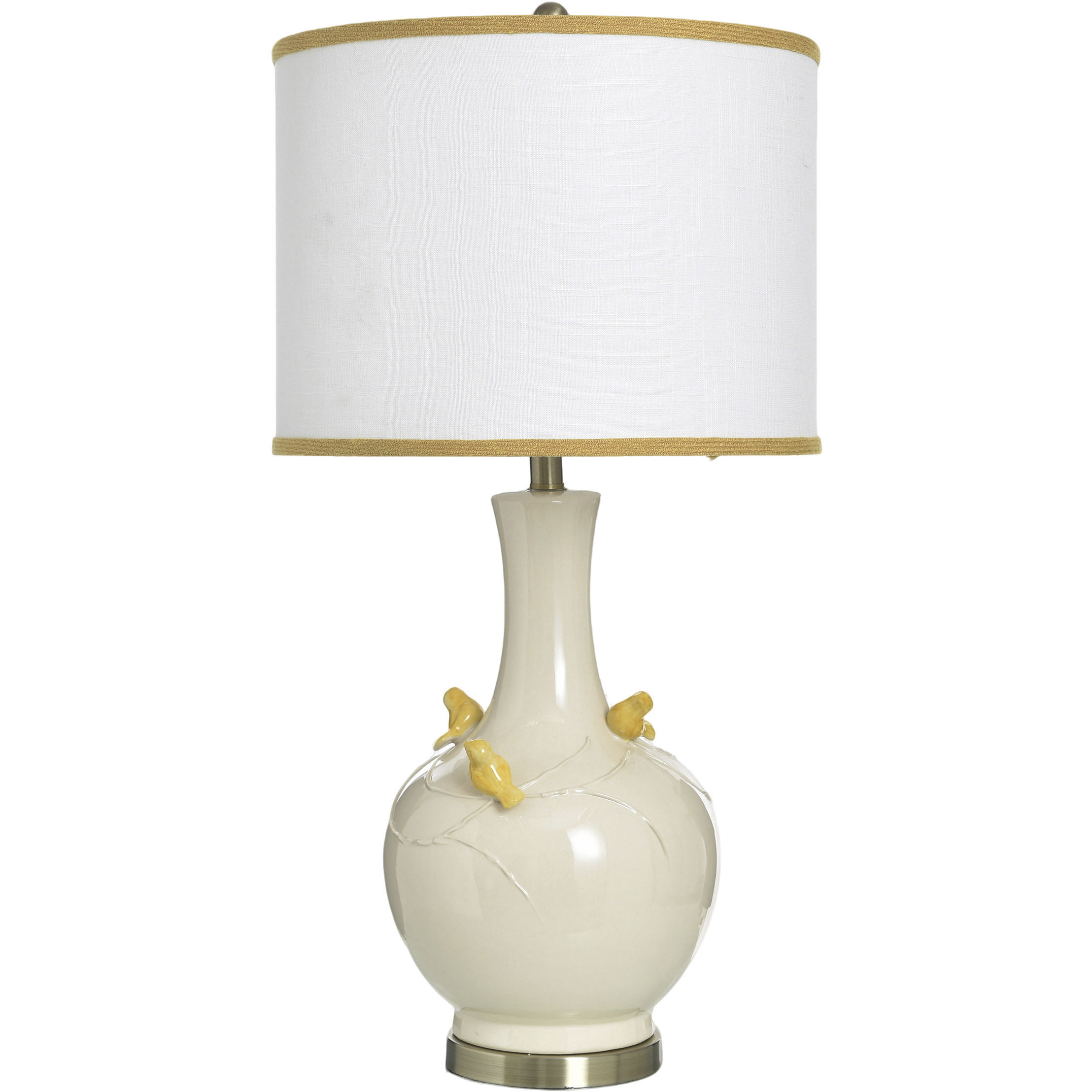 Cameron 31.5 inch 100 watt Solin Cream and Yellow and White Table Lamp Portable Light