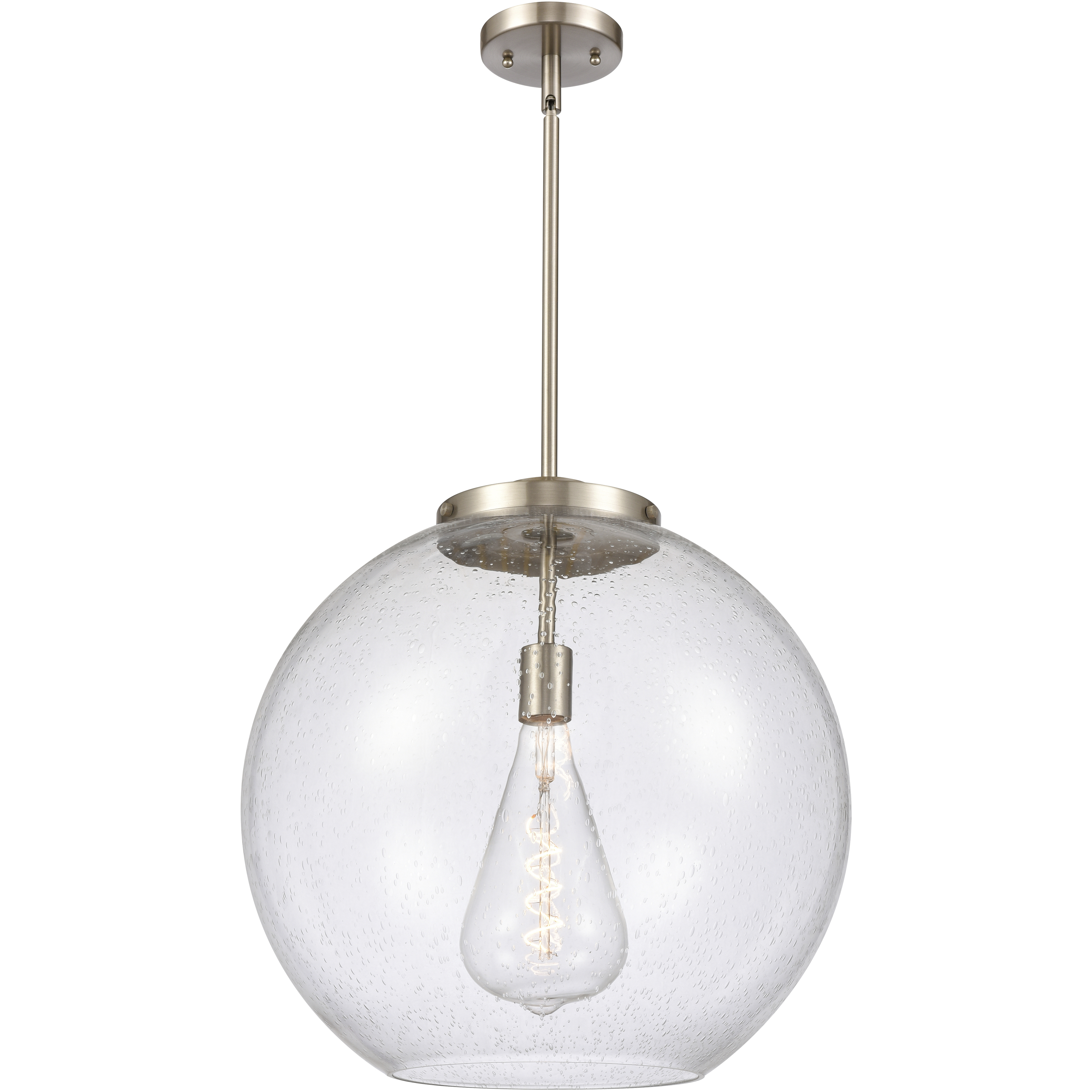 Ballston Athens 1 Light 17.75 inch Brushed Satin Nickel Pendant Ceiling Light in Incandescent, Seedy