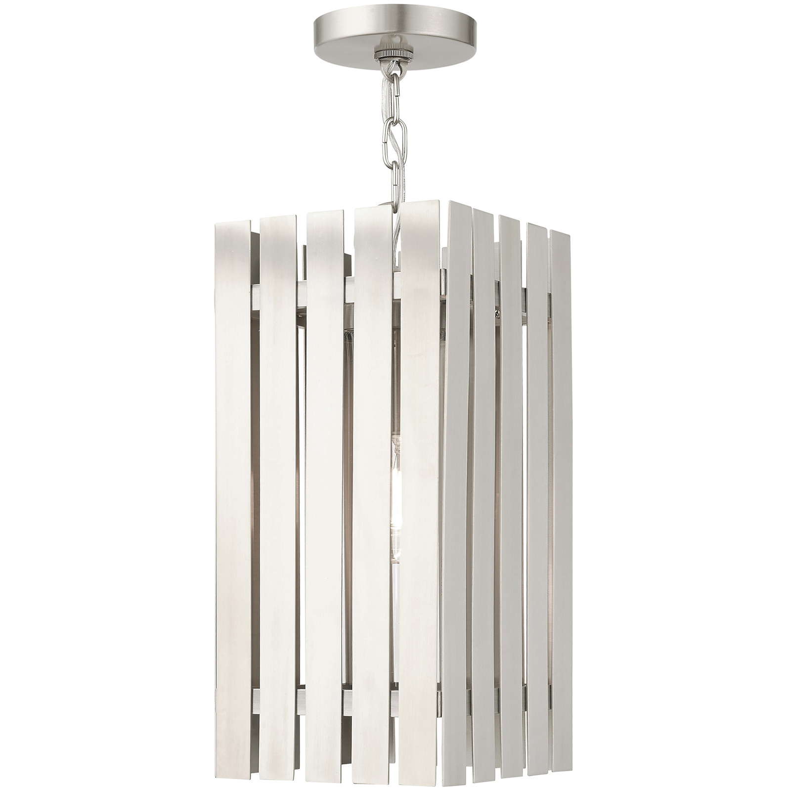 Greenwich 1 Light 8 inch Brushed Nickel Large Outdoor Pendant Lantern