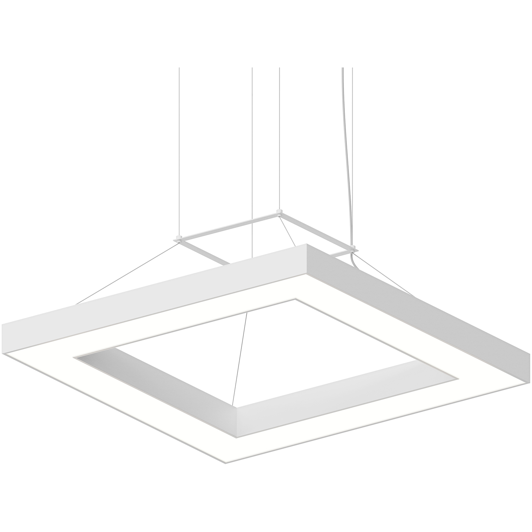 Pi 1 Light 30 inch Satin White Pendant Ceiling Light in 3000K
