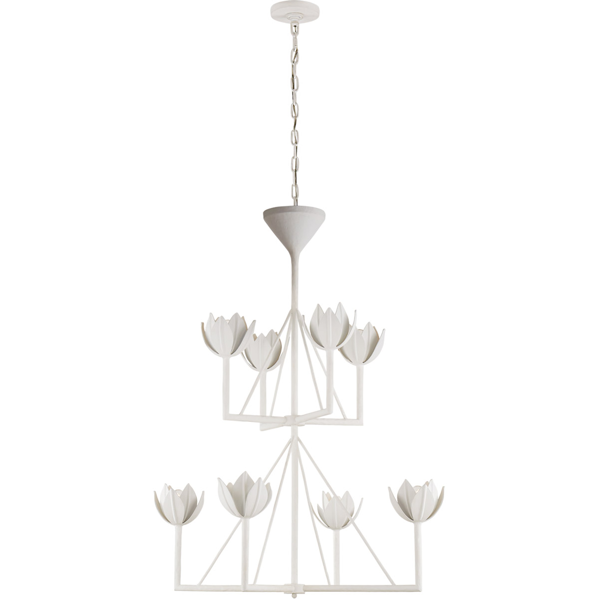 Julie Neill Alberto 8 Light 35.5 inch Plaster White Two Tier Chandelier Ceiling Light, Medium