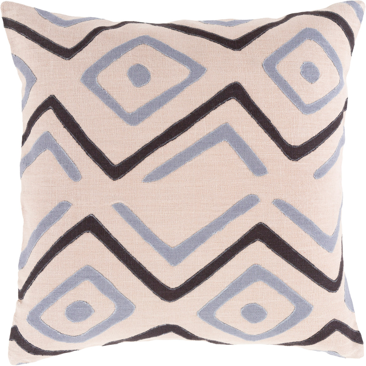 Nairobi 18 X 18 inch Light Gray and Black Throw Pillow