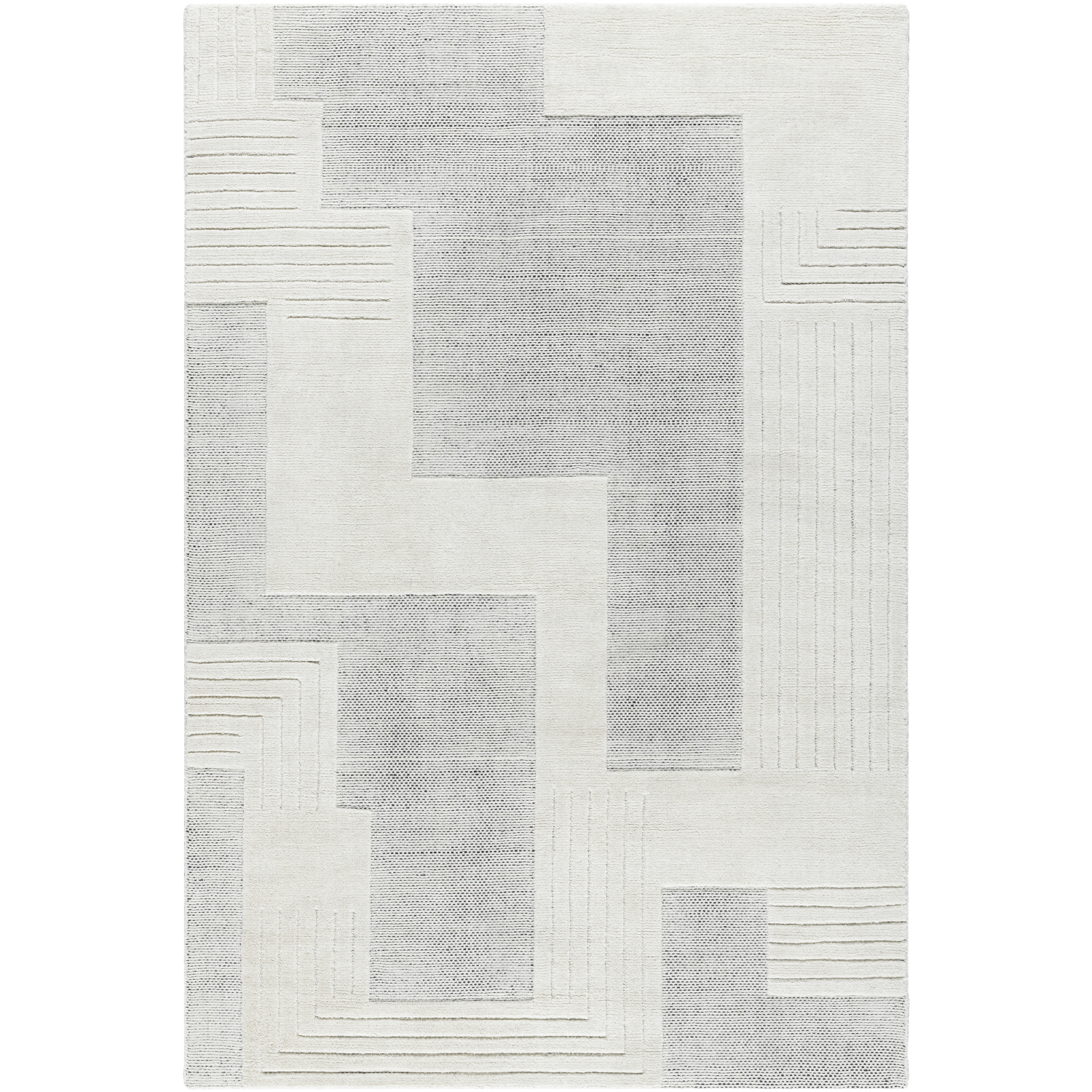 Molde 90 X 60 inch Light Silver/Silver Handmade Rug in 5 x 7.5