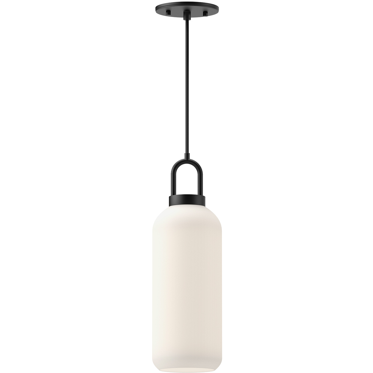 Alora Mood Soji 1 Light 5.13 inch Matte Black Pendant Ceiling Light in Matte Opal Glass