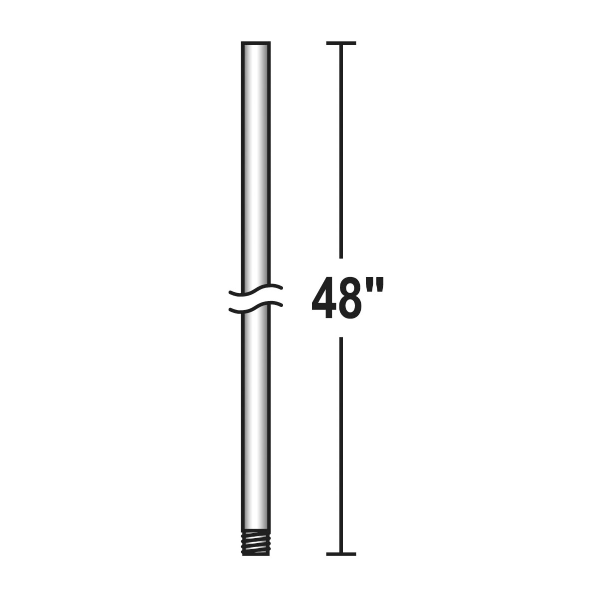 Fan Accessory Matte Black Fan Downrod, 48" WeatherMax