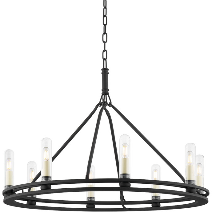 Sutton 8 Light 32 inch Textured Black Outdoor Chandelier