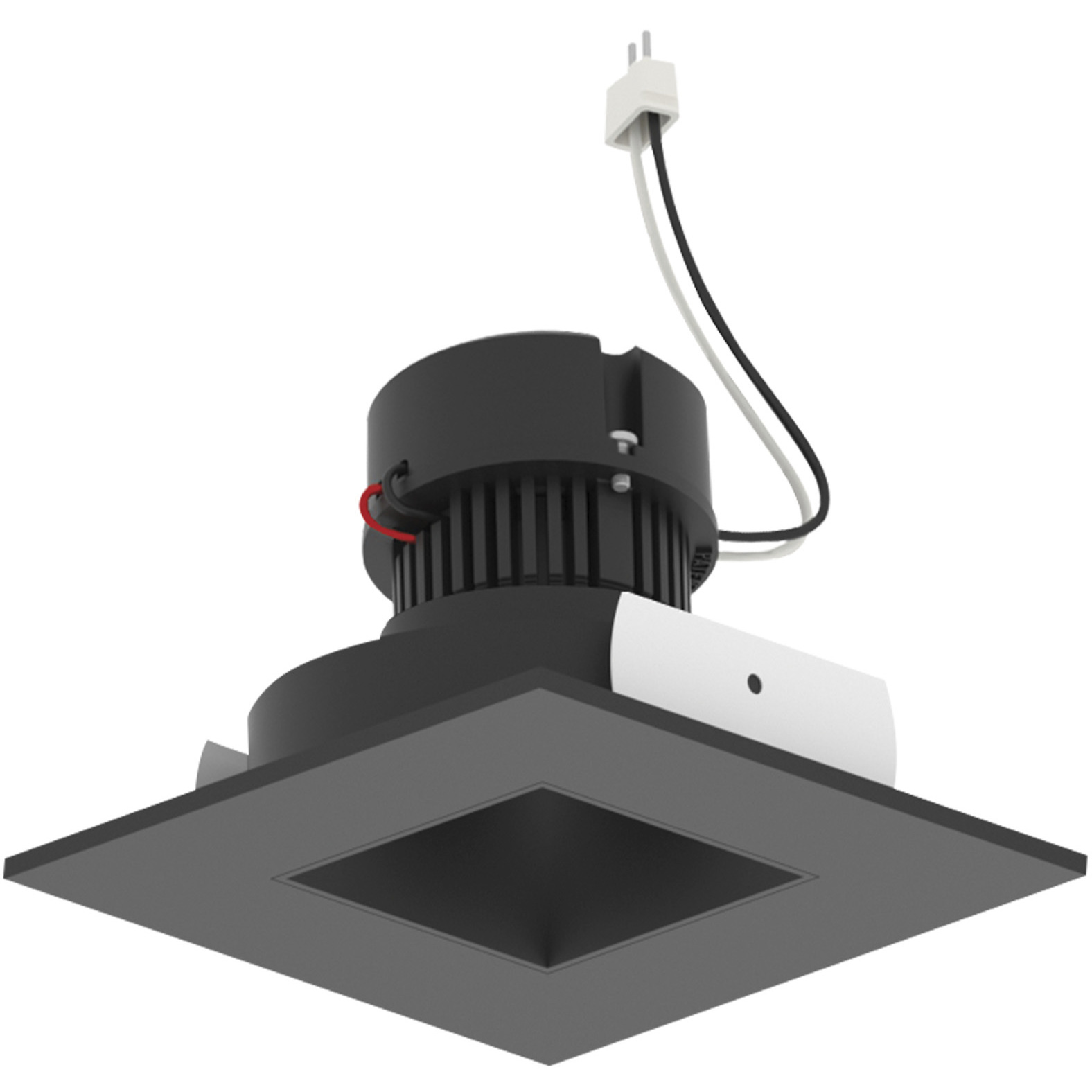 Pearl Black Reflector / Black Flange LED Square Retrofit Reflector with Square Aperture in 3000K, 4" Retrofit