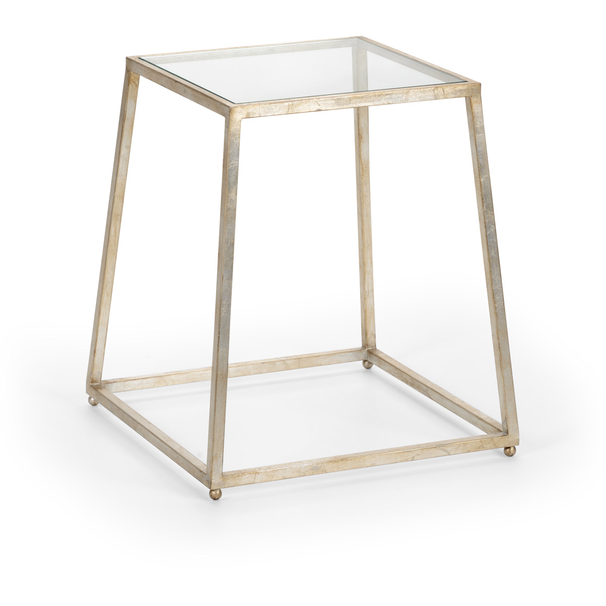 Jamie Merida 23 X 20 inch Antique Silver Leaf/Clear/Beveled Side Table