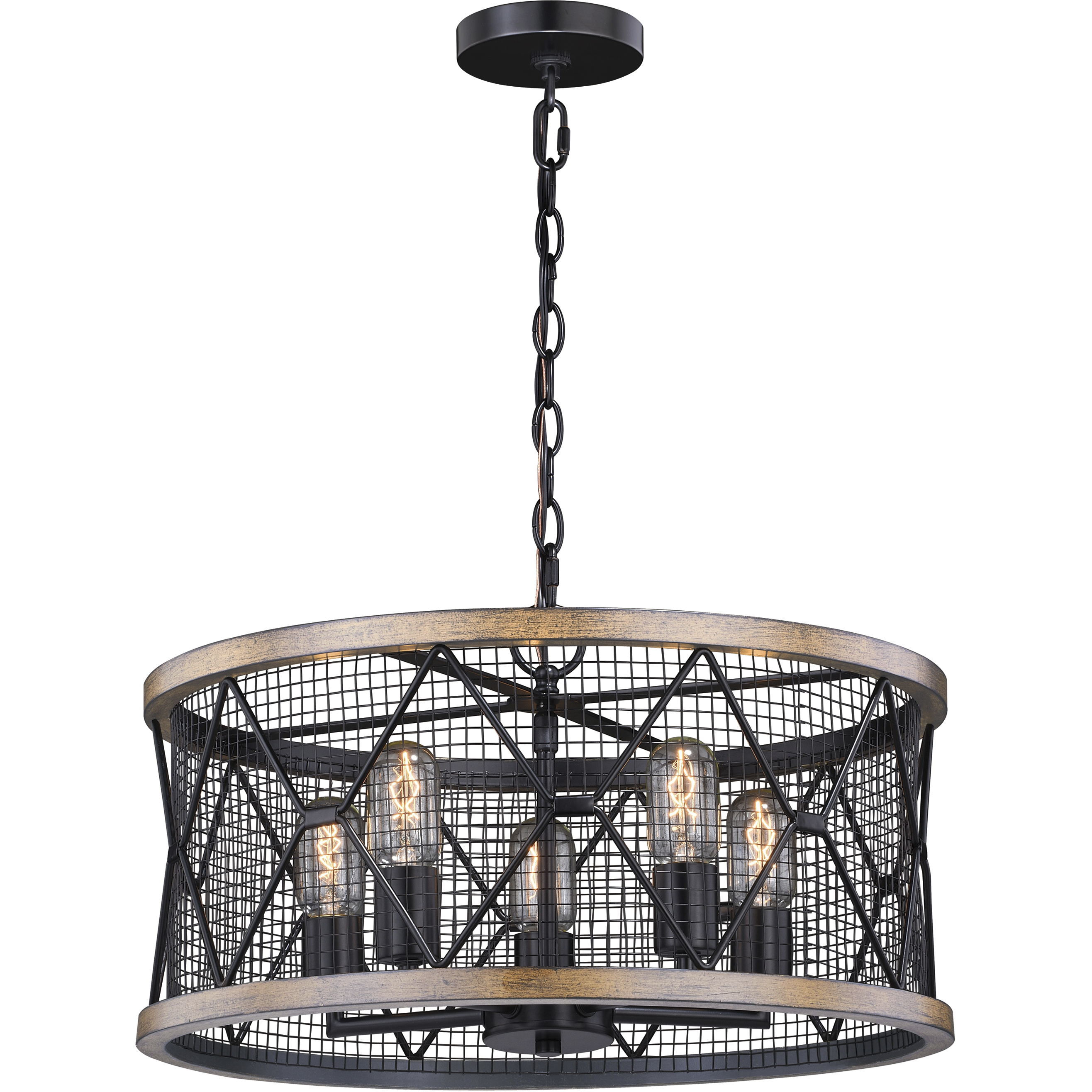 Bremerton LED 20 inch Black and Burnished Teak Chandelier Ceiling Light