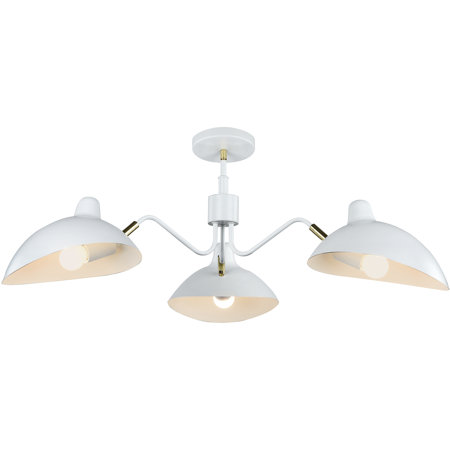 Droid 3 Light 34 inch White and Brushed Gold Pendant Ceiling Light
