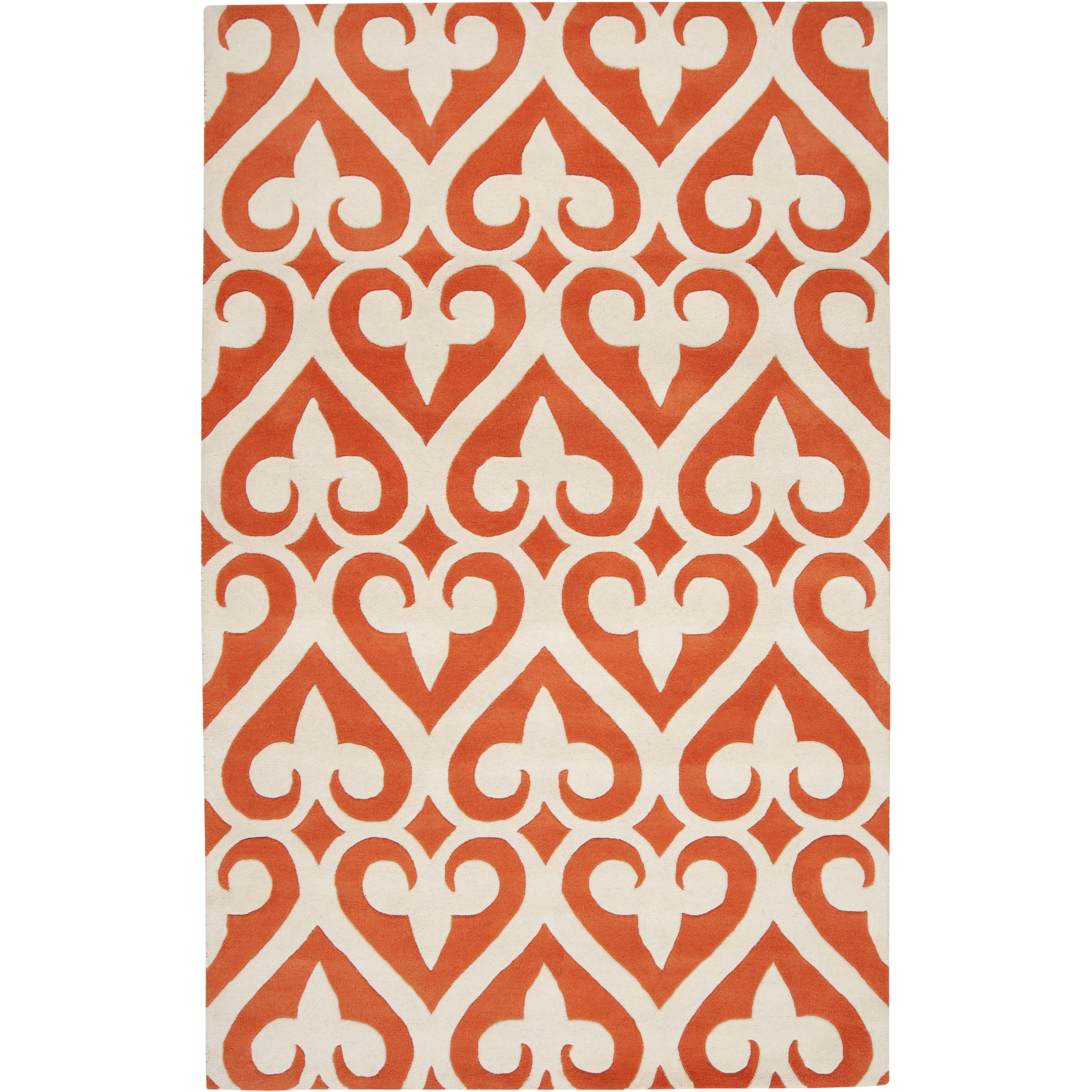Zuna 156 X 108 inch Bright Orange, Cream Rug