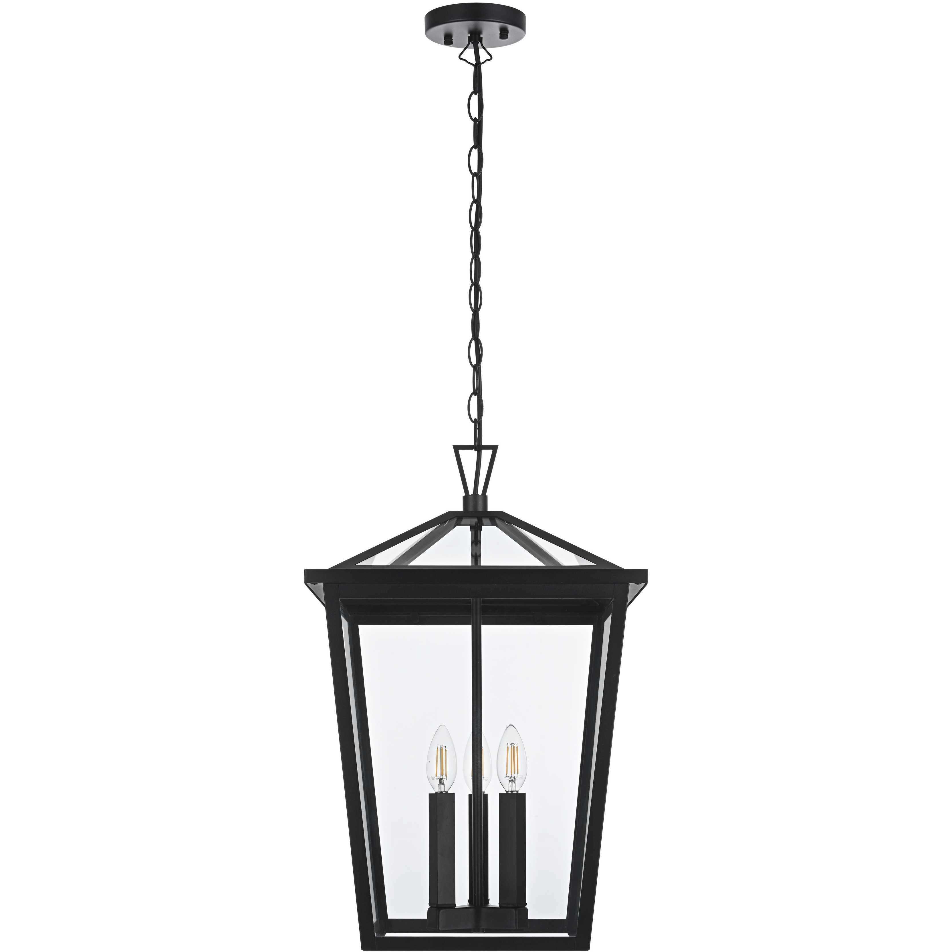 Oxford 3 Light 14 inch Black Outdoor Pendant