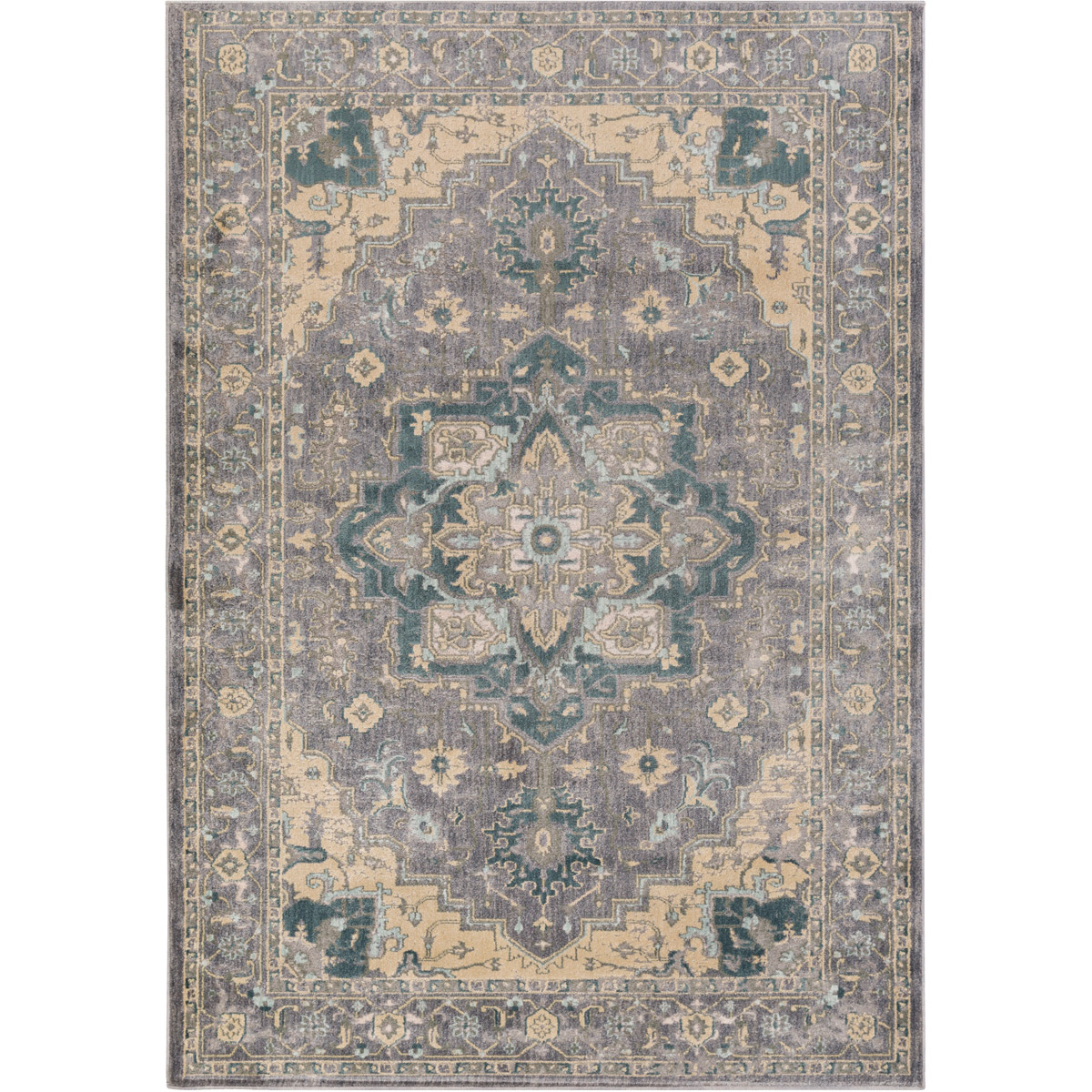Serene 35 X 22 inch Neutral and Brown Area Rug, Polyester and Polypropylene