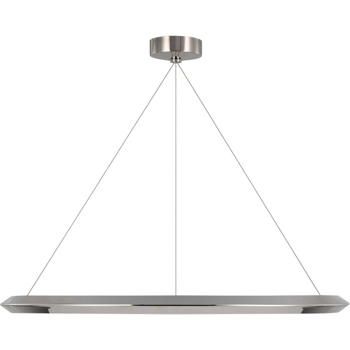 Peter Bristol Racetrack LED 38 inch Polished Nickel Ring Chandelier Ceiling Light