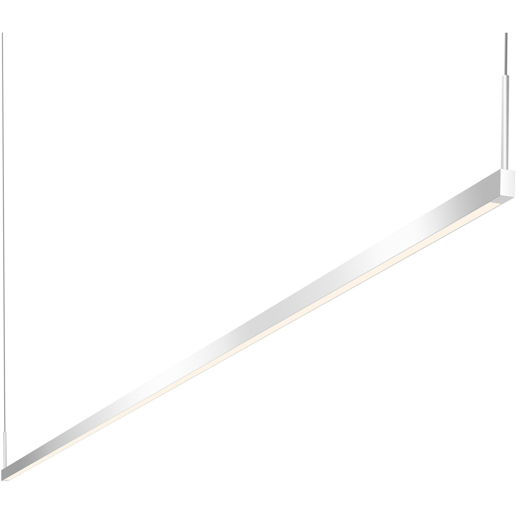 Thin-Line LED 96 inch Bright Satin Aluminum Pendant Ceiling Light in 8ft., 3000K