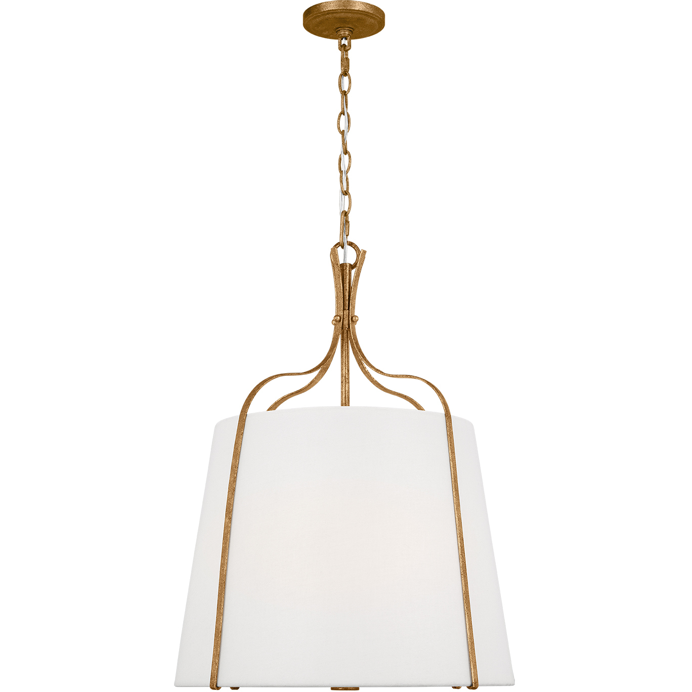 AH by Alexa Hampton Leander 3 Light Antique Gild Pendant Ceiling Light