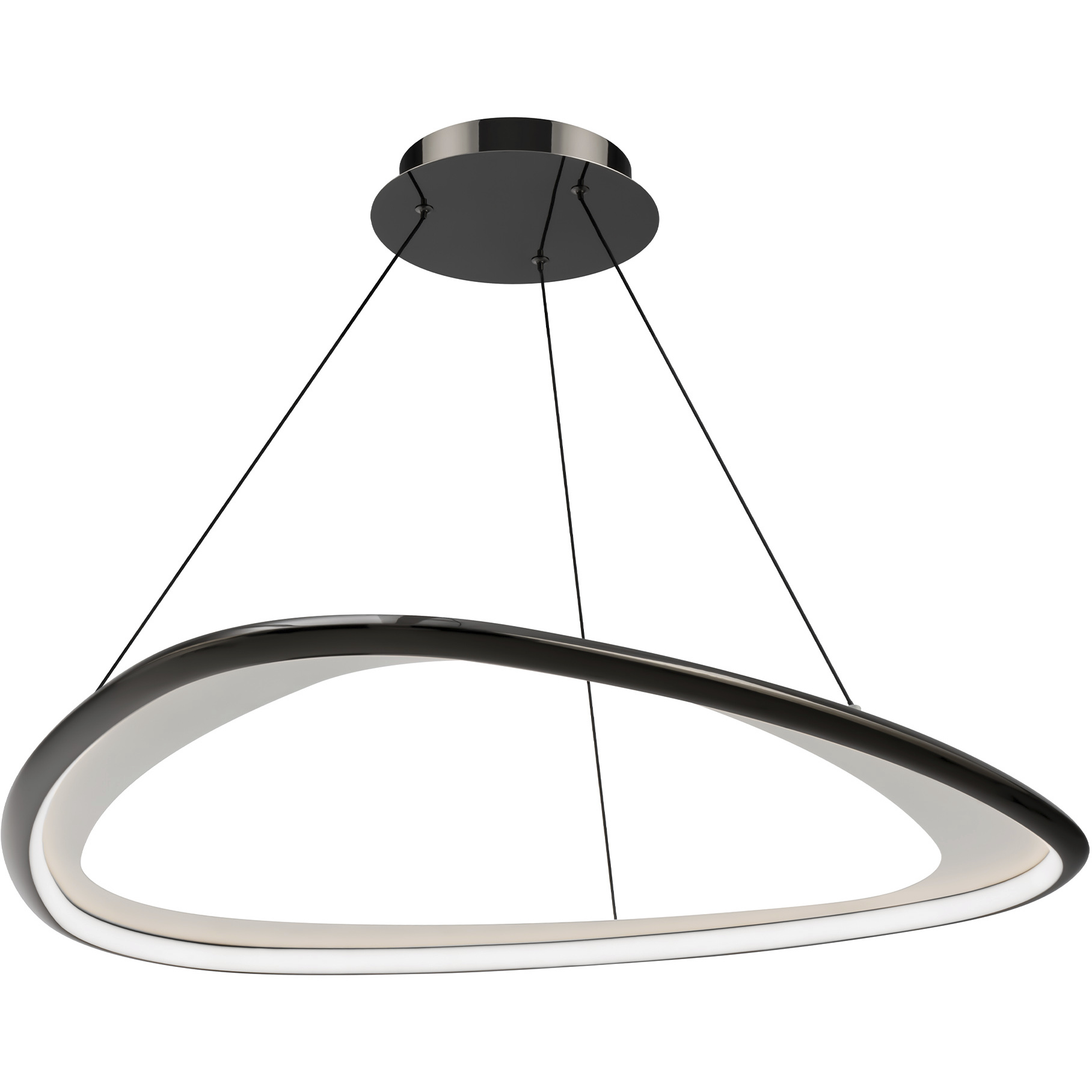 Oyster LED 33 inch Black Chrome Pendant Ceiling Light in 2700K, Black/Chrome, dweLED