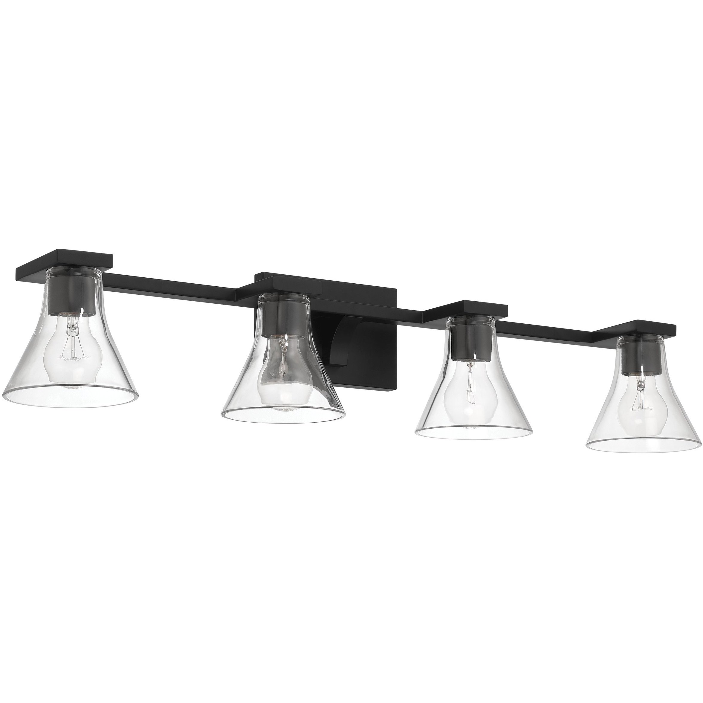 Gilford 4 Light 33.5 inch Matte Black Vanity Light Wall Light