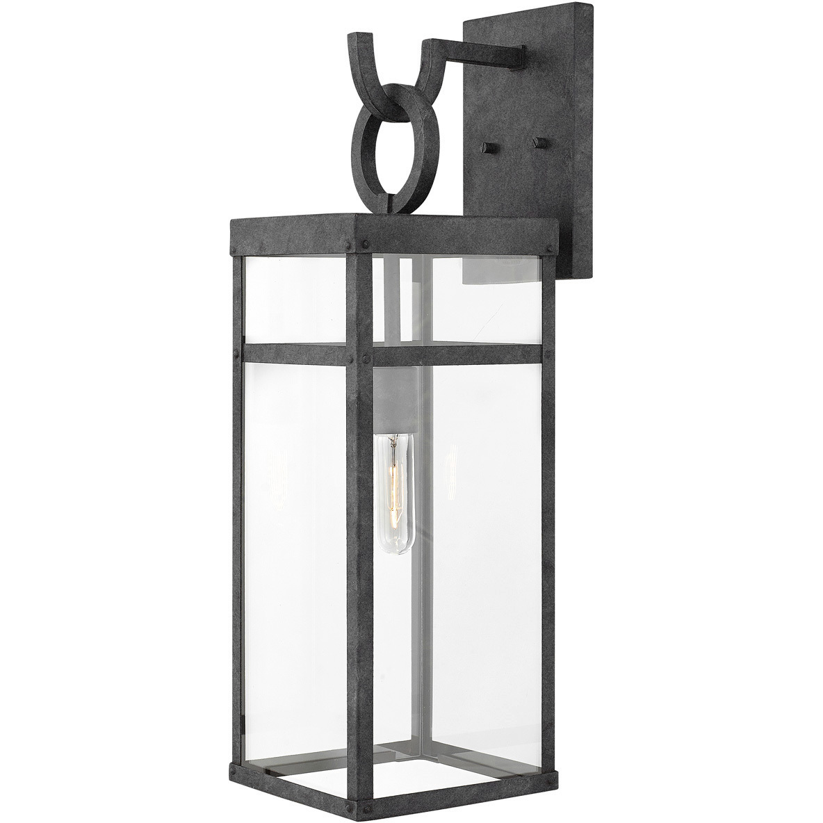 Estate Series Porter LED 25 inch Aged Zinc Outdoor Wall Mount Lantern, Large