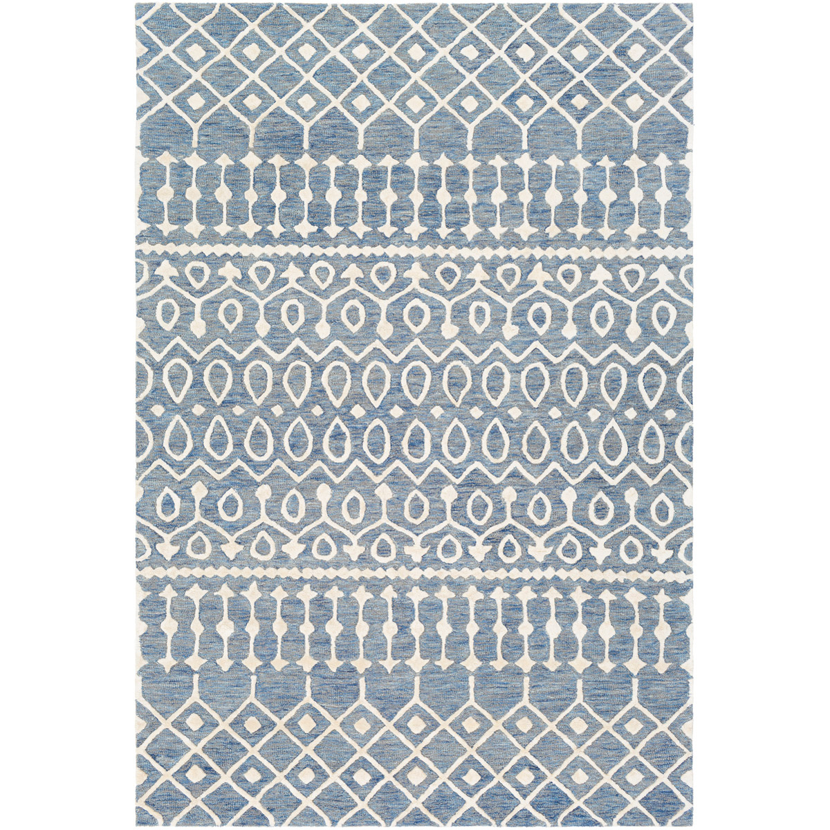 Opus 36 X 24 inch Denim/Light Gray/Navy/Ivory Rugs, Rectangle