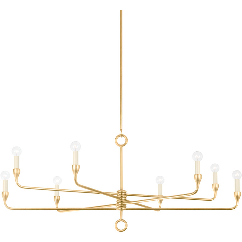 Orson 8 Light 41.5 inch Vintage Gold Leaf Chandelier Ceiling Light