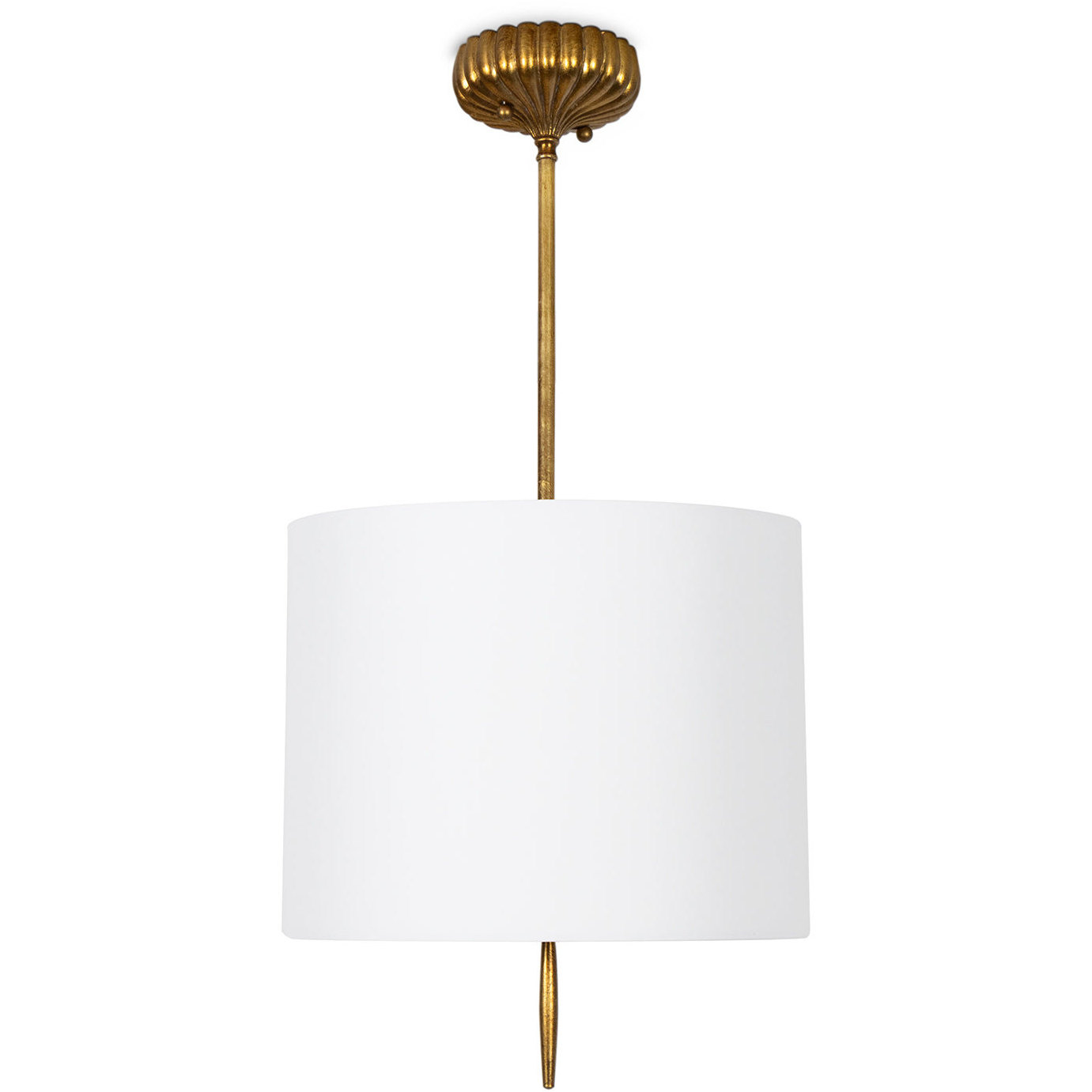 Clove 2 Light 14 inch Antique Gold Leaf Pendant Ceiling Light in Natural Linen Shade