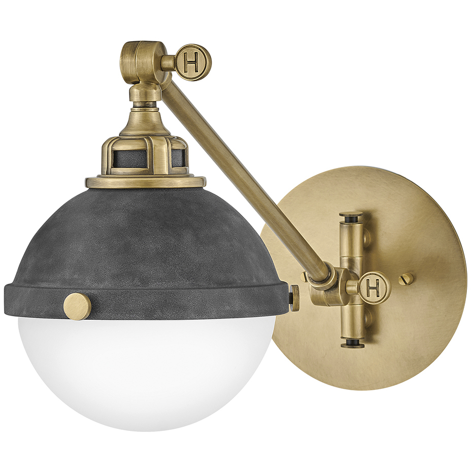 Fletcher 1 Light 7 inch Aged Zinc with Heritage Brass Indoor Wall Sconce Wall Light