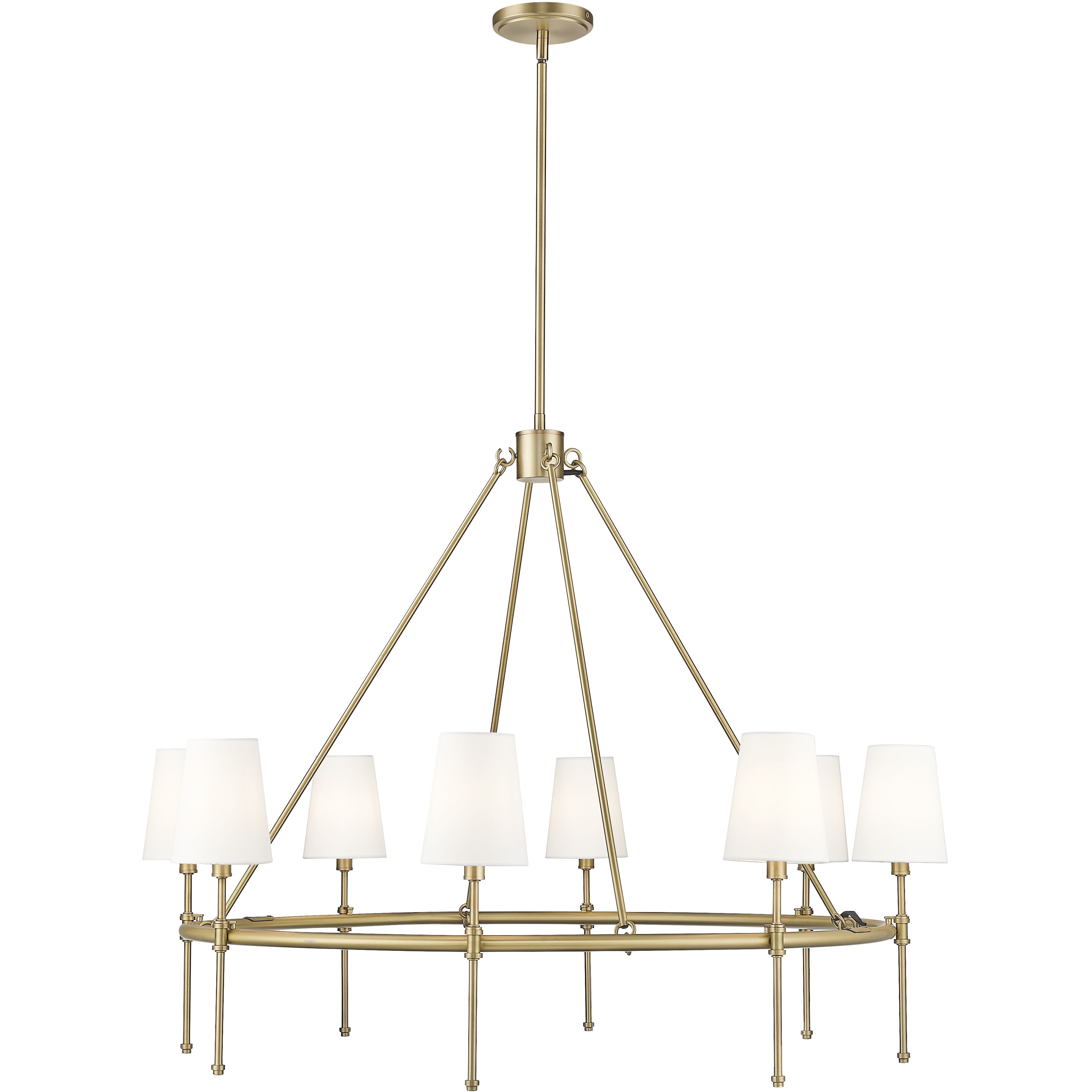 Adorra 8 Light 40 inch Vintage Brass Chandelier Ceiling Light