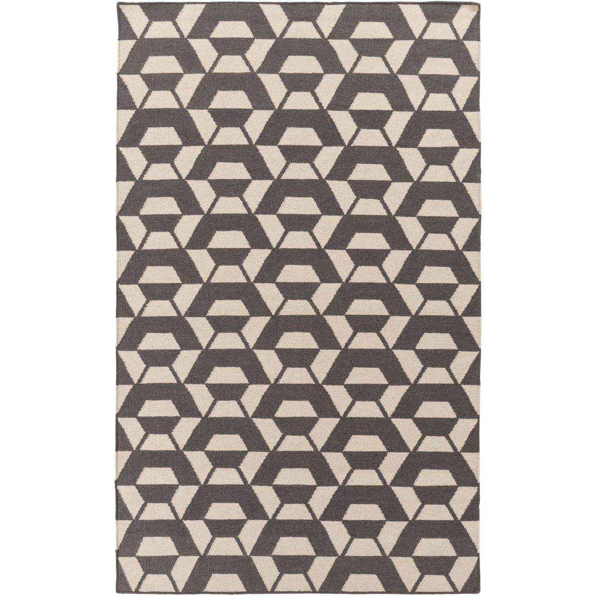 Rivington 72 X 48 inch Gray and Neutral Area Rug, Wool and Cotton