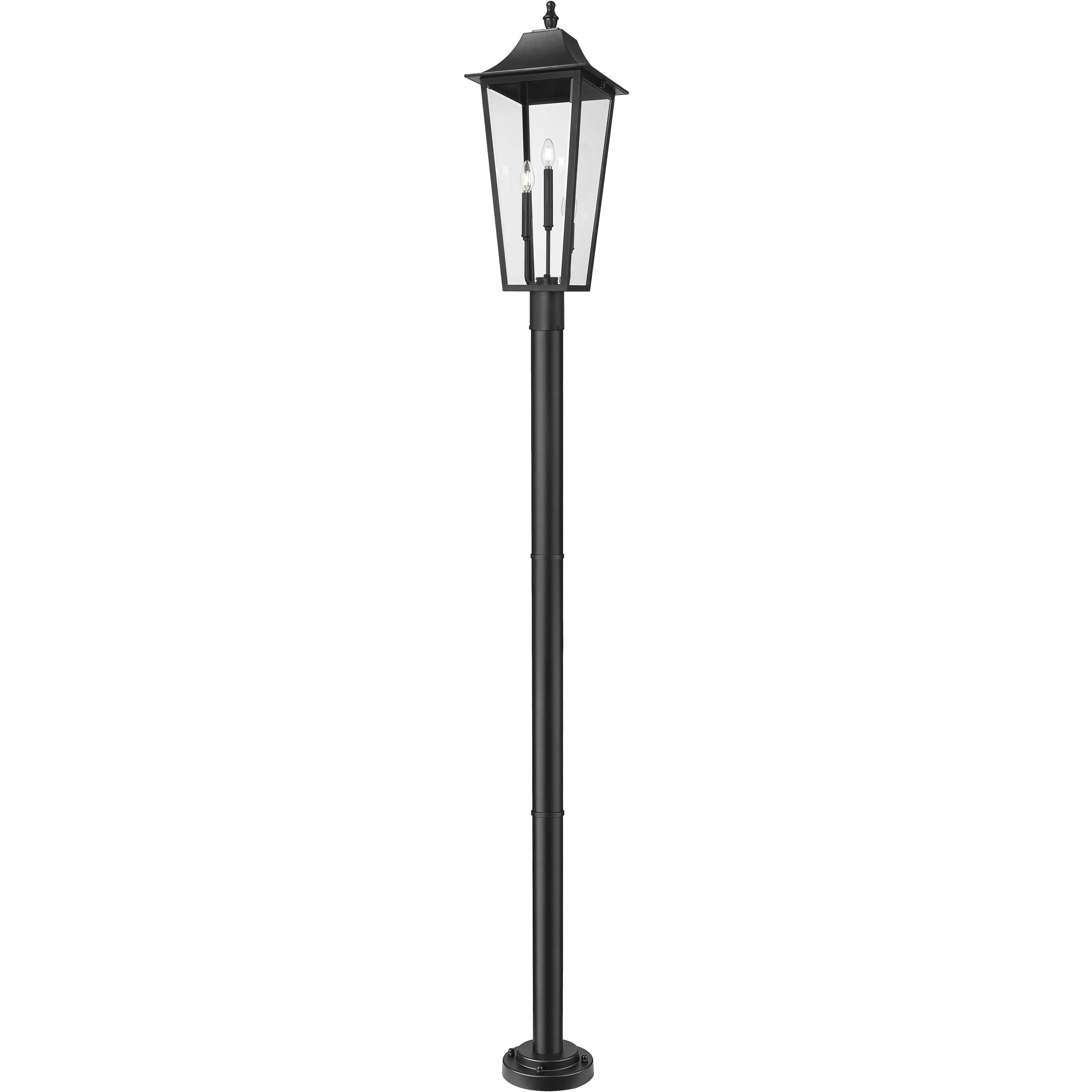 Gannon 3 Light 105.25 inch Black Outdoor Post Mounted Fixture in G9