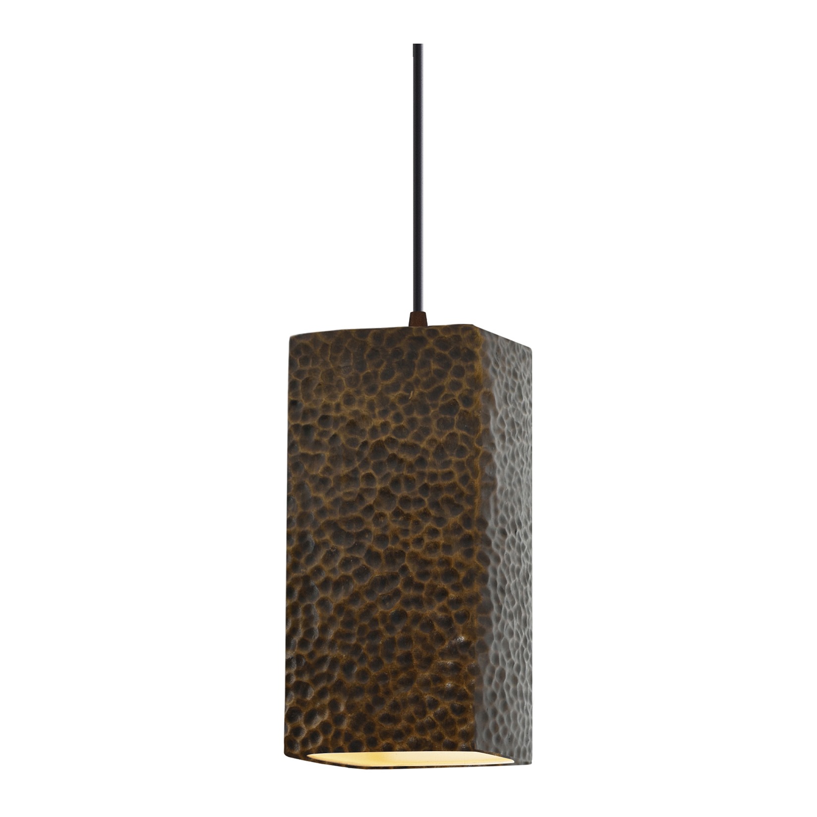 Radiance Collection LED 5.5 inch Dark Bronze and Hammered Brass and Black Pendant Ceiling Light