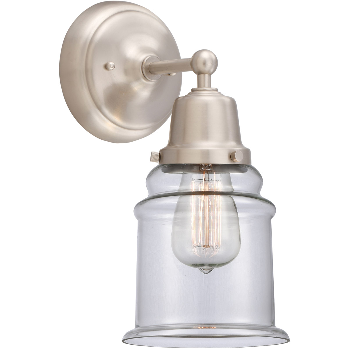 Aditi Canton 1 Light 6 inch Brushed Satin Nickel Sconce Wall Light, Aditi