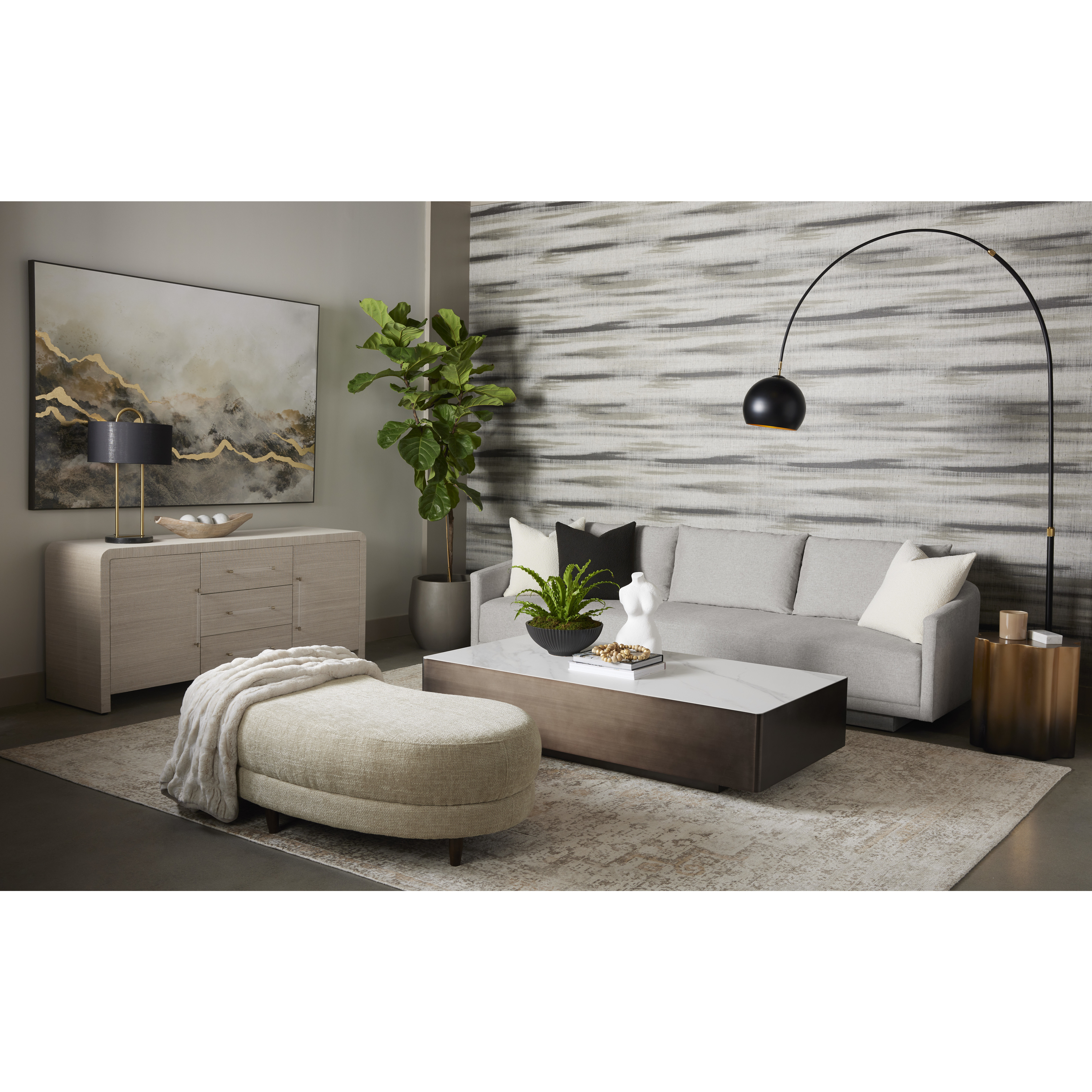 Lenay 66 X 33.75 inch White / Dark Bronze Coffee Table